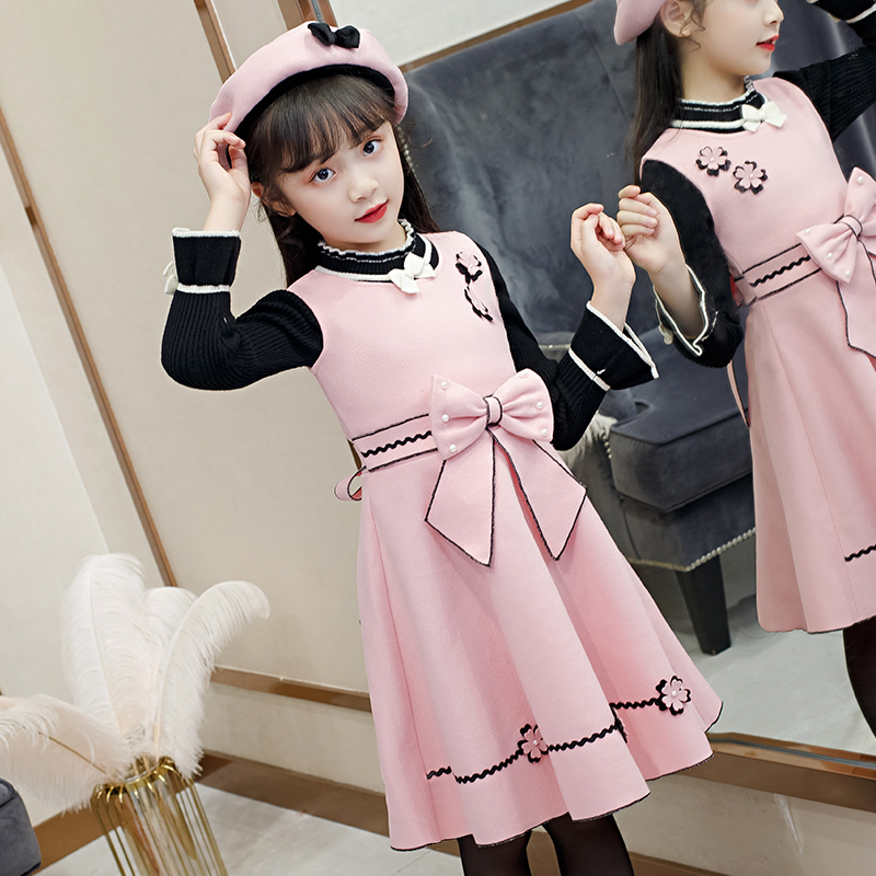 Korean Air Version chúa váy mùa xuân dress Little Girl Vest Váy trẻ em Girls váy Set New Nhi.