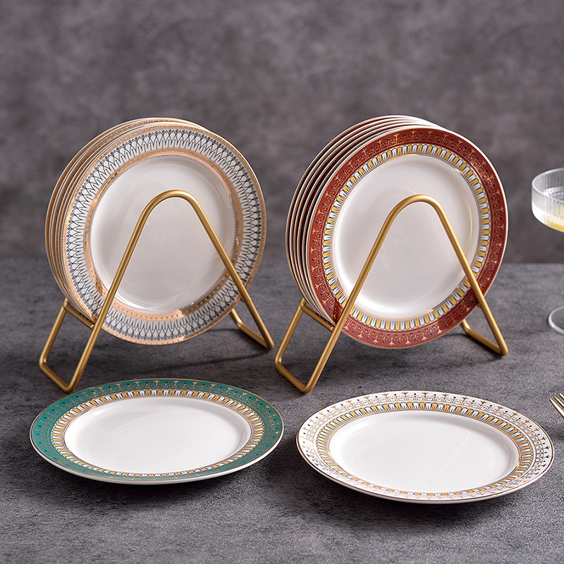 Snowo High-End Luxury Ceramic Bone Dish, European-Style Snack Plate, Household Bone Dish, Dining Table Waste Tray, Tabletop Plate