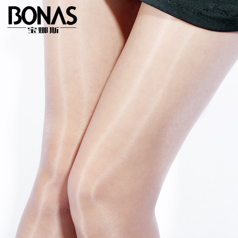 Barnas Spring and Summer Pearl Oil Bright Socks Female Sexy ultra - thin stealth anti - hook gloss panties socks