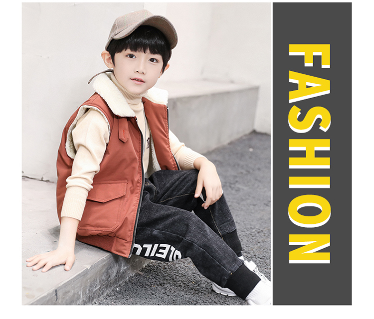 Áo vest bé trai 2018 thu đông mới bé cộng với áo trễ vai nhung bé trai vest trẻ em cotton vest phiên bản hàn quốc áo len ba lỗ cho bé