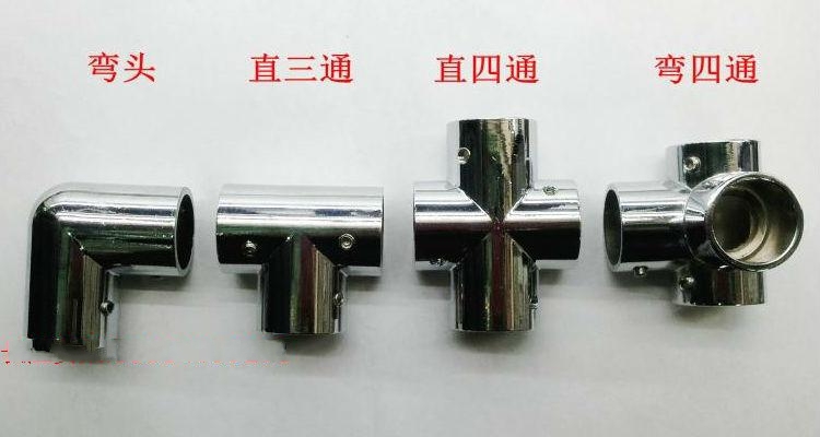 Shelf Clothes Hanger Accessories Stainless Steel Pipe Connection Head Full Metal Divia Tee T Double Pass Elbow 25