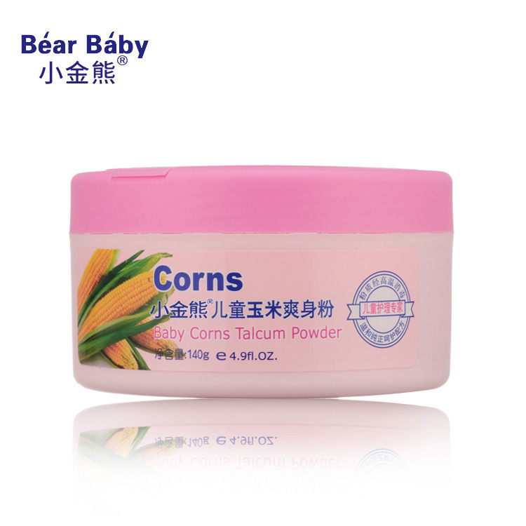 Little golden bear children's talcum powder 140g infant rash powder prickly heat powder newborn comfortable baby powder puff
