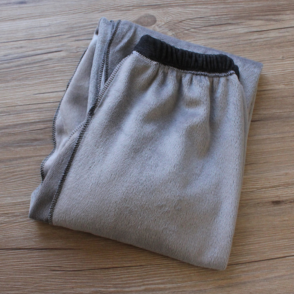 Quần cotton cạp cao rộng lưng ông nội quần ấm áp bố đáy quần cộng với quần XL béo trong quần mùa thu cao tuổi quần tất nữ lót lông
