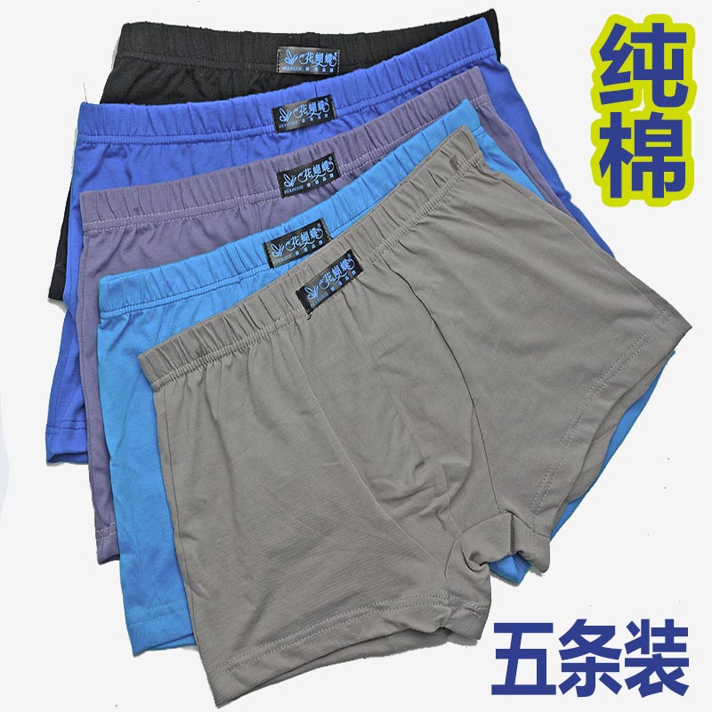 5 cái nam cotton boxer thoáng khí góc đồ lót màu rắn bông đồ lót mồ hôi thấm sexy lỏng dưới