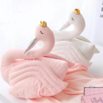 Nordic style ins Princess fan White Swan pillow photo props childrens room decoration plush animal doll blanket