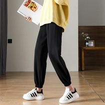 Thin sweatpants womens loose feet spring and autumn slim casual Joker cotton wear casual pants ins tide summer