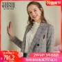 TEENIEWEENIE gấu 2019 mùa xuân mới của phụ nữ ve áo dài tay áo kiểm tra blazer - Business Suit đầm nữ