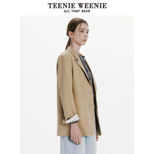 ເຄື່ອງນຸ່ງຜູ້ຍິງ TeenieWeenie Bear 2024 New Grey Style College Style Retro Casual Blazer