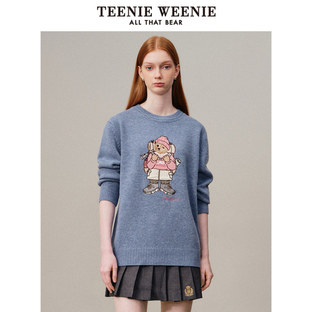 TeenieWeenie Bear Spring Clothing Round Neck Pullover Sweater Fashion Casual Women Clothing