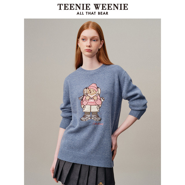 TeenieWeenie Bear Spring Clothing Round Neck Pullover Sweater Fashion Casual Women Clothing