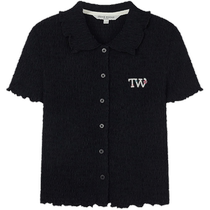 TeenieWeenie Bear 2024 new small short-sleeved lapel T-shirt textured fungus top for women