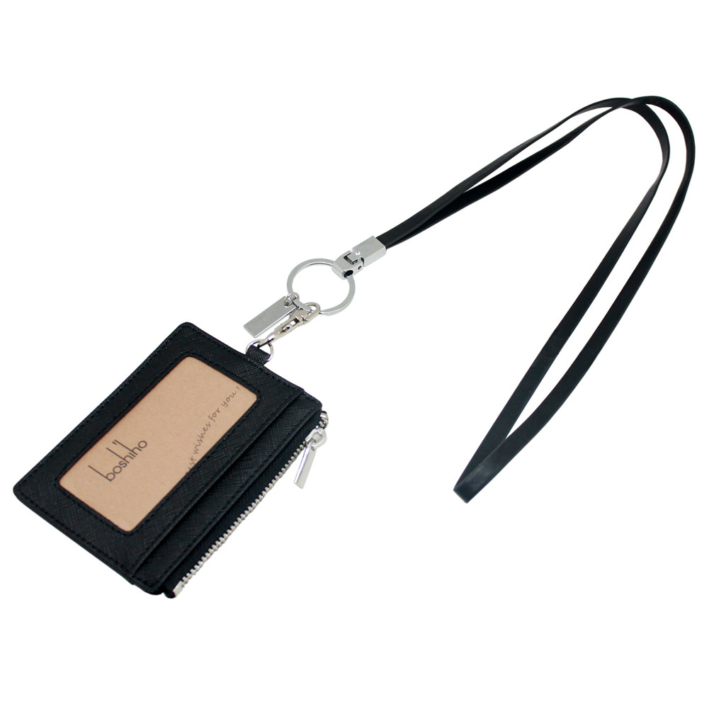 Genuine leather work card Laced Zero Wallet Door Fasting for Work Permit Students Hanging Cards Guide Geriatric Soft Leather Hanging Rope