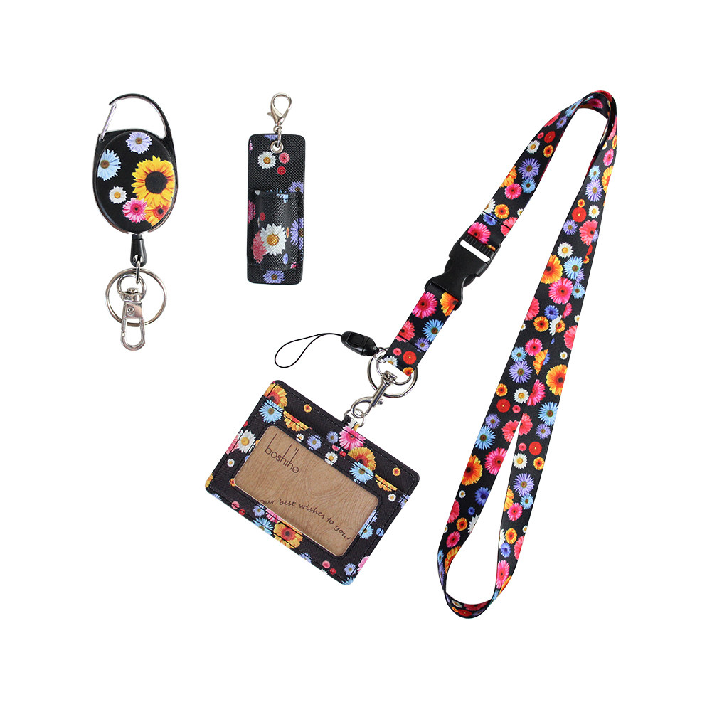 Leather color telescopic easy-to-pull buckle with pen insert work card access control card set student protective cover tour guide work card set