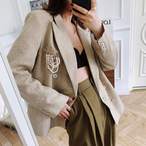 2019 South Korea East Gate new tassel Pearl flash diamond pendant brooch Net red wild pin female