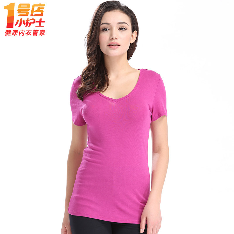 Little nurse short-sleeved t-shirt women's thin section modal slim-fit sports v-neck half-sleeved vest outerwear bottoming shirt top summer
