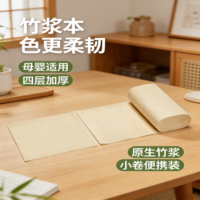A Pack of 12 Rolls of Household Toilet Paper, Portable Small Rolls, Toilet Paper, Hand Wipes, Coreless Roll Paper, Gift Paper