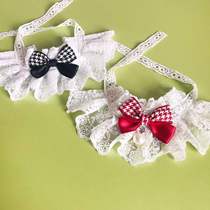 Kitty Puppy Laced Purse Surround neck Neck Pet Apron collar Saliva Towel Cute Trinket Puppet Teddy Bibbear