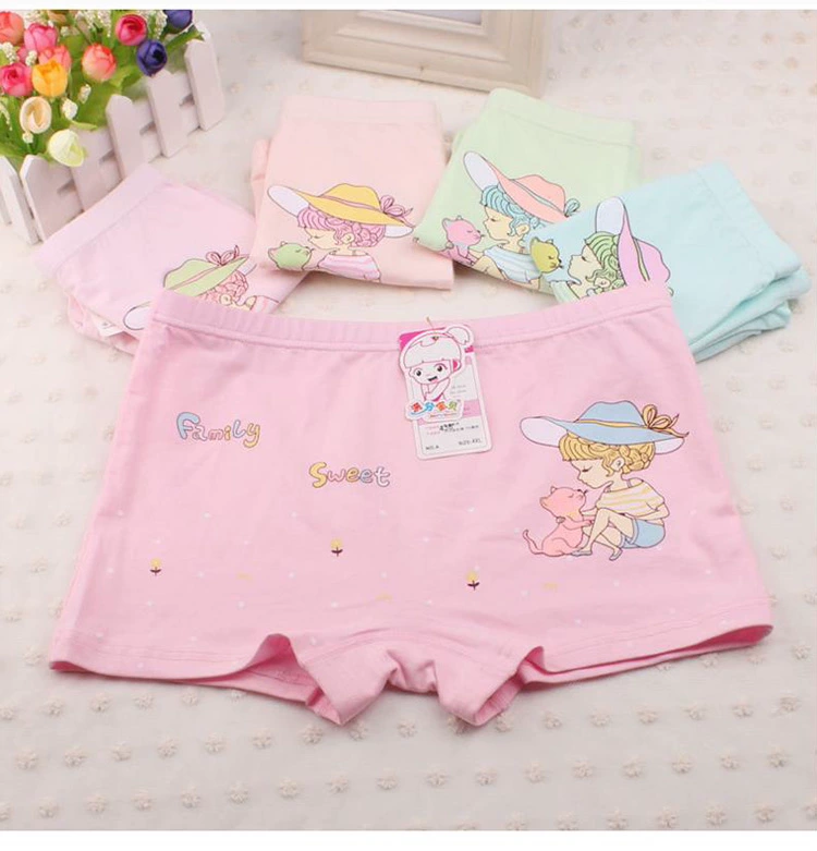 Đồ lót cotton 8 trẻ em 10 cậu bé lớn bé gái hoạt hình quần short 12-13 học sinh tiểu học và trung học quan lot nu