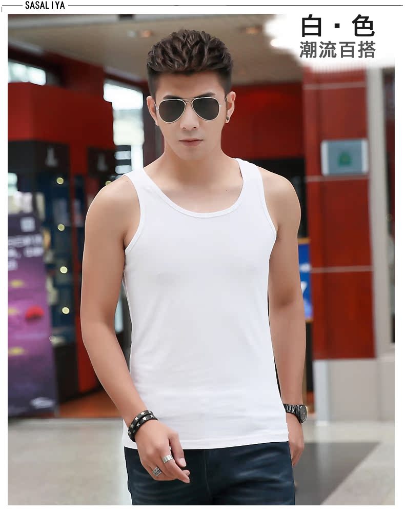 Áo vest nam đáy quần vest vest bó sát Màu sắc rắn chắc cộng với chất béo cỡ lớn đáy áo sơ mi nam áo thun nam áo thun 3 lỗ