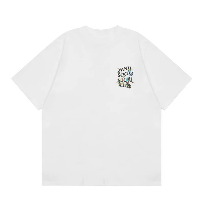 ANTI SOCIAL SOCIAL CLUB ASSC печать буквы птица на коротком рукаве футболка для мужчин и женщин, свободного кроя
