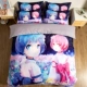 Yếu tố thứ hai dễ thương phim hoạt hình phim hoạt hình Hatsune Miku ký túc xá Double Double quilt một gia đình bốn - Bộ đồ giường bốn mảnh