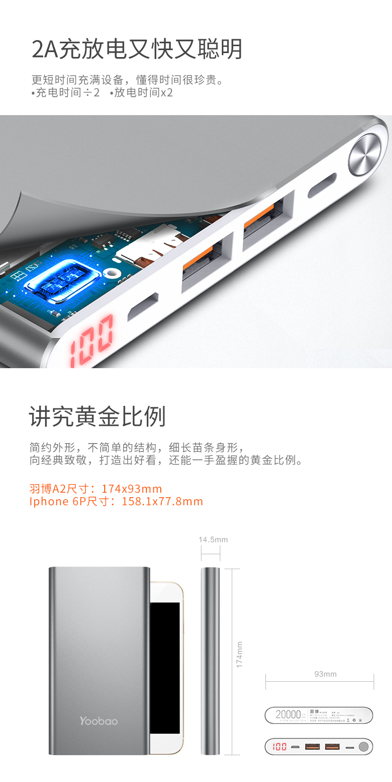 [Original đích thực] Yu Bo sạc kho báu 20.000 mA siêu mỏng công suất lớn điện thoại di động điện thoại mới - Ngân hàng điện thoại di động sạc dự phòng 5000mah