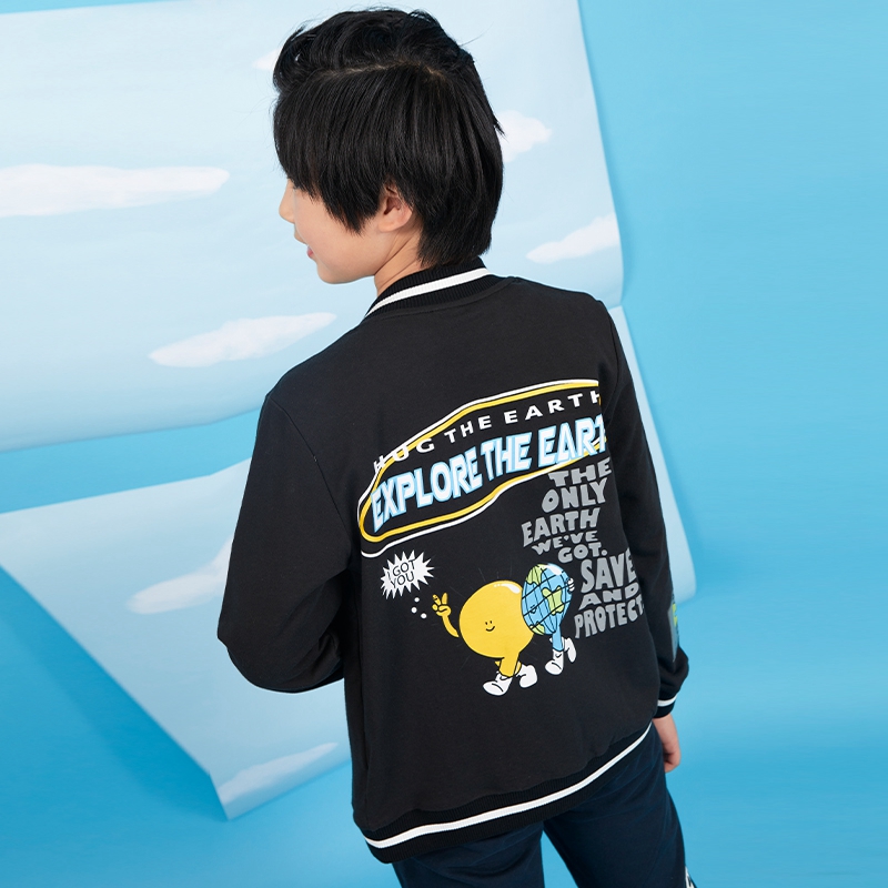 Ge Ruijia children's clothing spring 2022 new boys' knitted jacket baseball uniform style cardigan