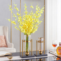 European model room transparent glass vase ornaments American living room flower arrangement table TV cabinet home decorations