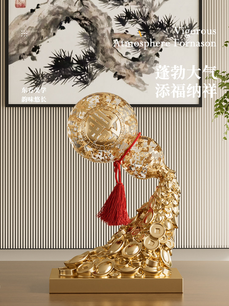 葫芦摆件高级感办公室乔迁礼物新中式轻奢客厅玄关酒柜装饰品