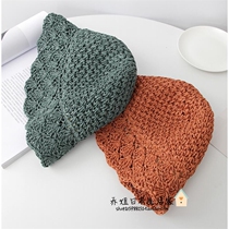Japanese niche hand-woven straw hat womens summer gp bucket hat ins Joker face sunscreen fishermans hat