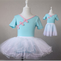 Children dance to practice Girl Dancing Costume Girls Ballet Dresses Chinese Knots Buttoned Dancing Body Clothes