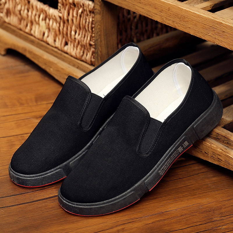 New Men Shoes Old Beijing Cloth Shoes Military Single Youth Sloth Shoes Dad Shoes A Foot Pedal Breathable Slide Board Shoes Non-slip Thick Bottom