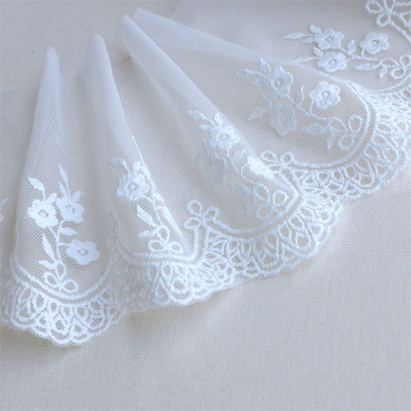 12cm wide mesh yarn cotton embroidery lace sofa curtain curtain clothing extension clothing accessories hot sale