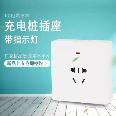 Battery electric vehicle charging pile charging station open line two-three pole socket five-hole socket with LED indicator