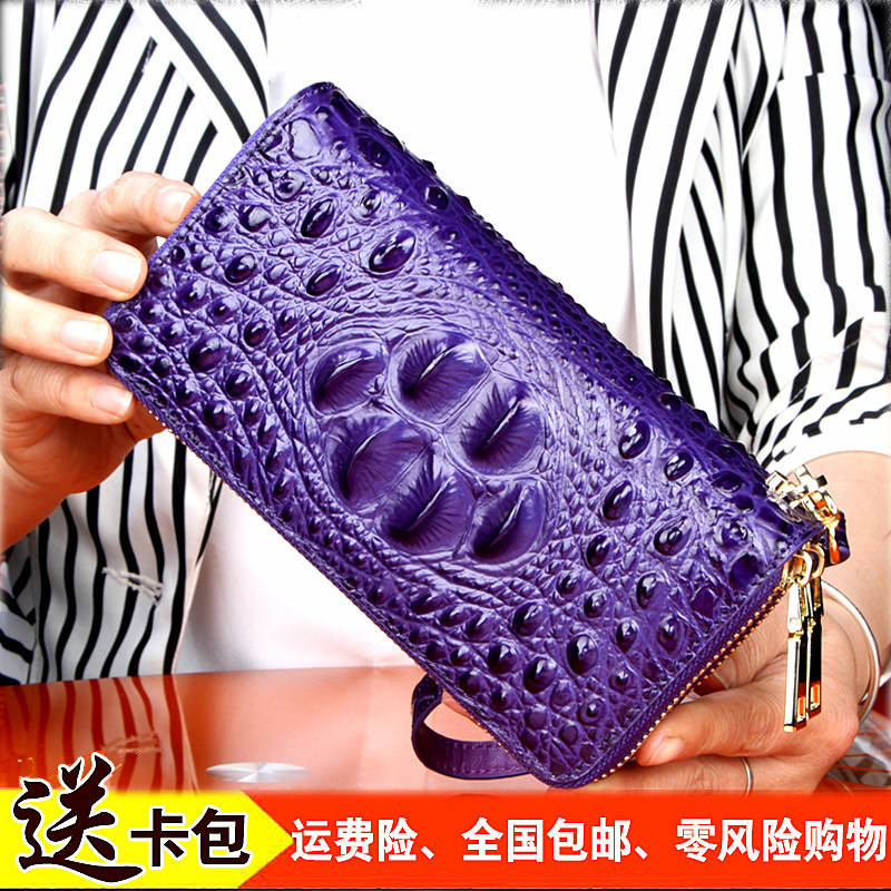 New Alligator Leather Wallet Women's Genuine Leather Long Clutch Fashion Alligator Leather Clutch Luxury Key Holder Wallet