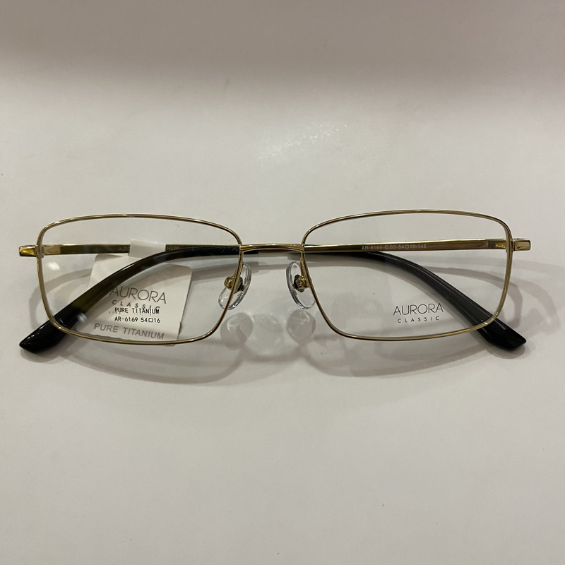 Aurora Fashion Titanium Eyeglass Frame Ar-6169 C03 Color Code Gold Aurora Fashion Titanium Eyeglass Frame Ar-6169 C03 Color Code Gold