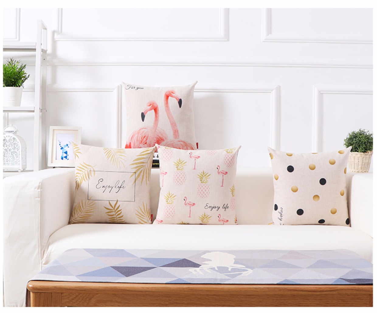 Sofa đệm bao gối bông gối bởi ins Bắc Âu hình học phong cách lưới ghế phụ eo gối tay - Trở lại đệm / Bolsters gối sofa