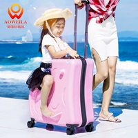 Розовая троянская лошадь [глянцевая] (Патент оригинальной модели утилиты + патент на внешний вид + подлинная кожаная кубка логотипа Бронзовая награда + Национальная администрация надзора по качеству прошел случайную проверку и утолщенный и прочный детский чемодан)