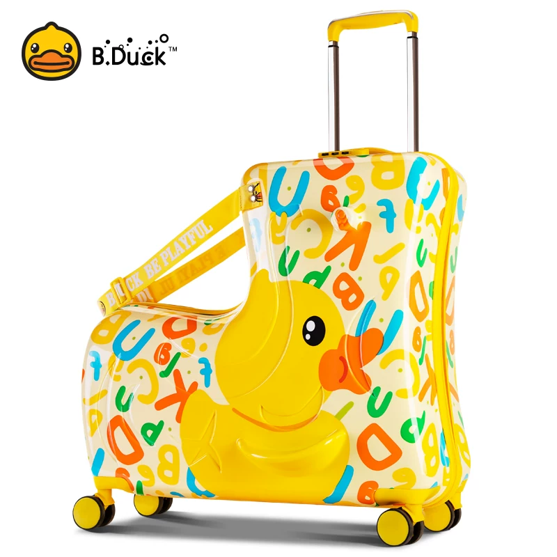Универсальный чемодан B.Duck с рубиновым цветом, поворотные колеса, интернет-сенсация