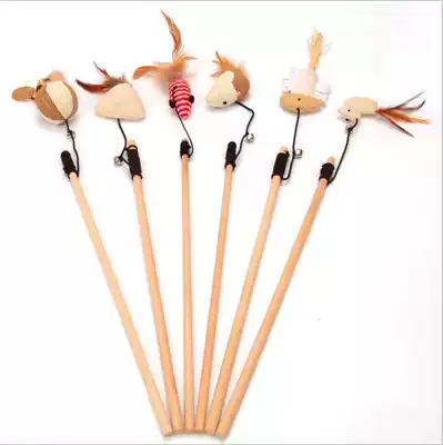 Cat Toys Elastic Wooden Pole Cat Cats Interactive Toys Natural Wooden Cats Pole Cats Ball Cat Toys