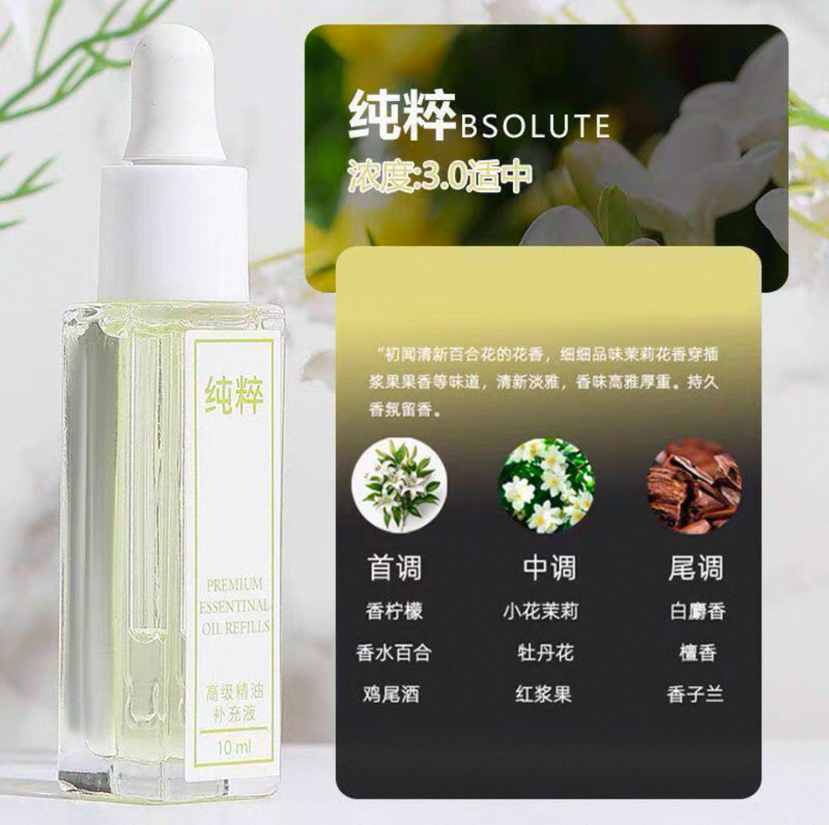 Langlong Refill Liquid Car Air Freshener Essential Oil Pendant 10ml for Car Use, Long-lasting Light Scent Perfume by Bit Logic