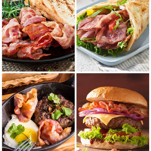 Hormel Select Бекон 2 кг Копченая Пицца Пицца Барбекю Сырой свиной бекон 70 ломтиков Коммерческий