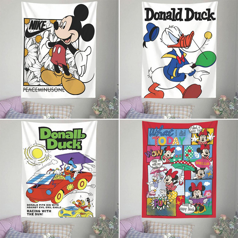 Cartoon Hanging Cloth Room Decoration Background Cloth Retro Room Decoration Tapestry Bedside Hanging Painting Dormitory Decoration Wall Cloth