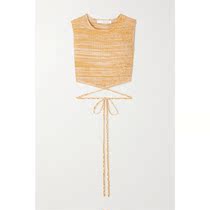 Christopher Esber lace detail mixed color ribbed knit short sweater women luxury