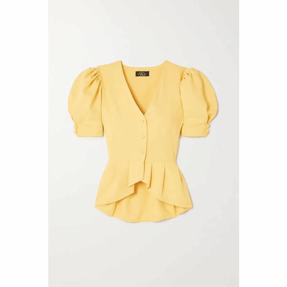 Tax with De La Vali Dylan crepe lotus leaf waist set women's shirt 2022 new autumn winter ladies