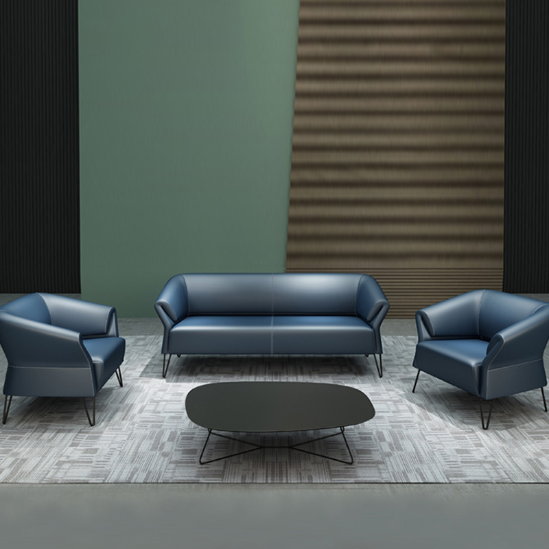 Office Sofa Brief Modern Business Creative Hospitality guests Meeting room Lounge Creative Hotel Genuine Leather Trio