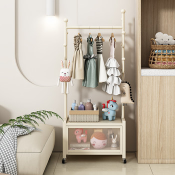 Students and children's clothes rack floor-standing bedroom wardrobe clothes rack storage rack household room clothes rack dustproof