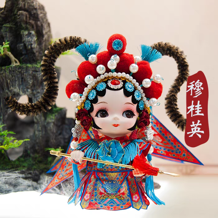 唐人坊迷你版絹人娃娃擺件京劇戲曲人物楊貴妃老北京紀念品送老外-淘寶