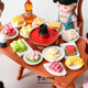 Miniature Hot Pot Simulation Food Toy Dining Table Dollhouse Scene Decoration Pretend Play Children's Toy