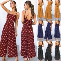 Polka-dot tie casual jumpsuit Polka-dot tie casual jumpsuit 2019